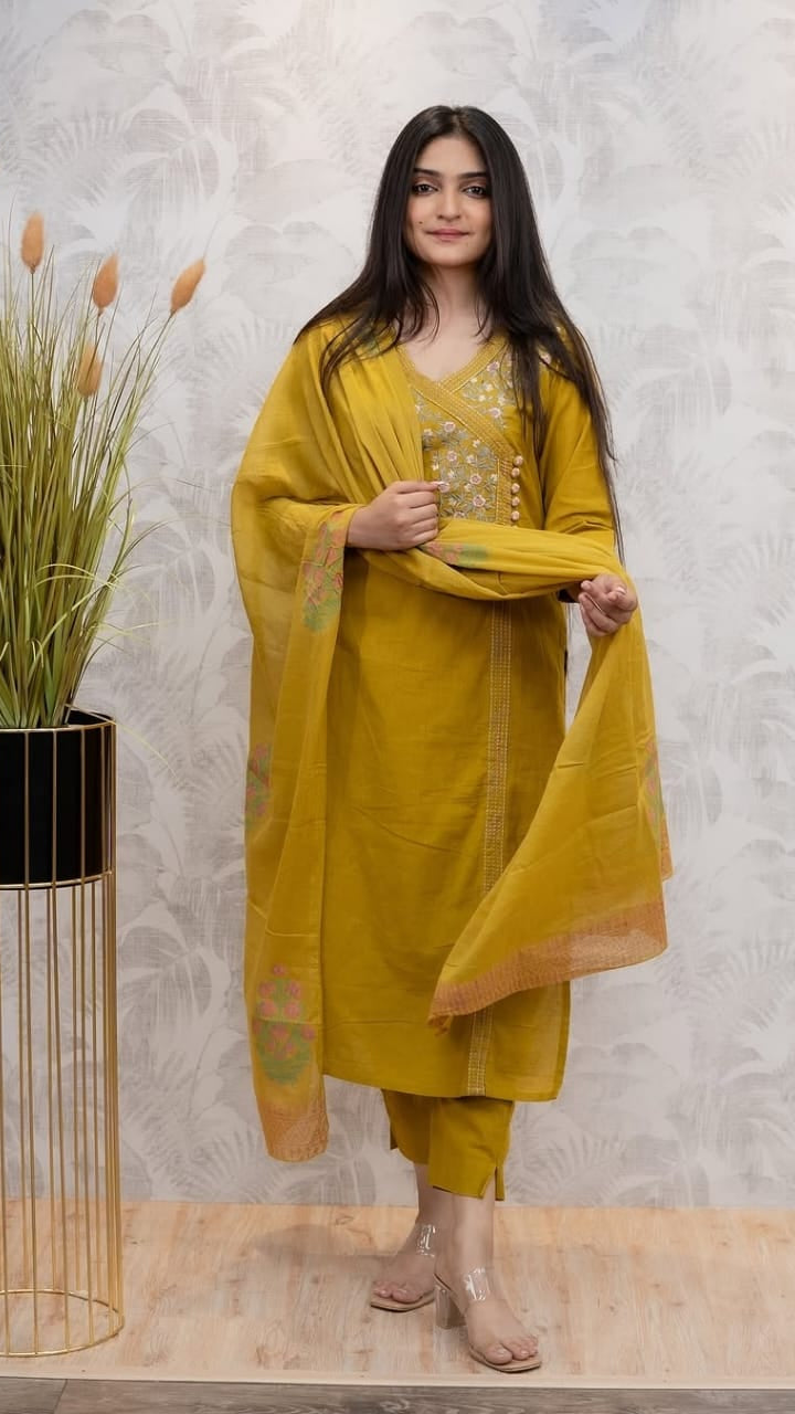 Aline Kurti Set | Mustard Yellow Cotton Kurti Set | New Summer Collection