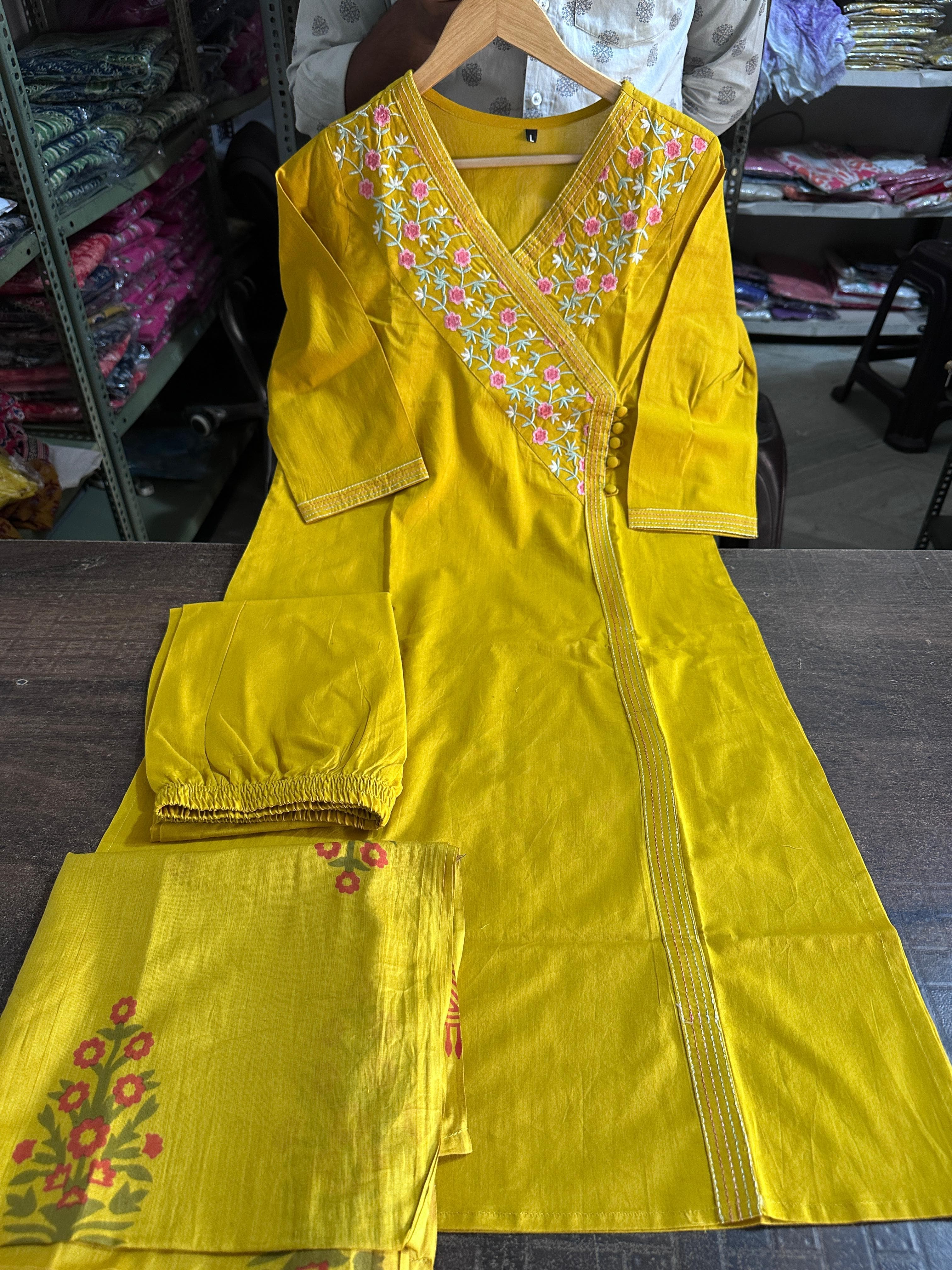 Aline Kurti Set | Mustard Yellow Cotton Kurti Set | New Summer Collection
