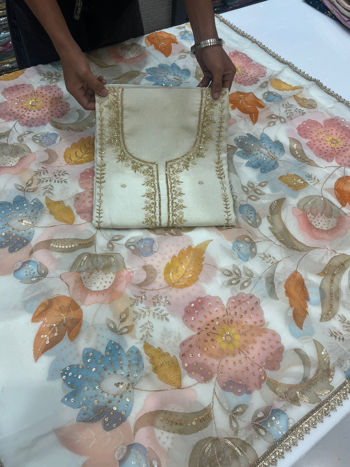 Unstitched Suit Premium Digital Printed  Silk